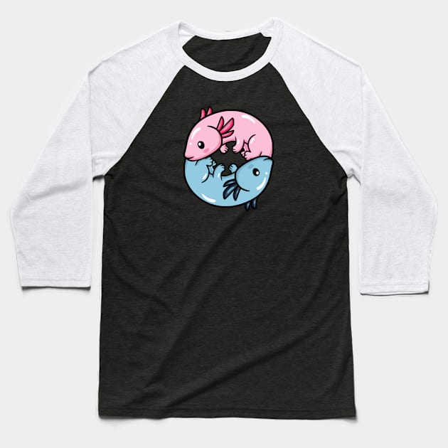 Axolotl Cute Baseball T-Shirt by dentikanys